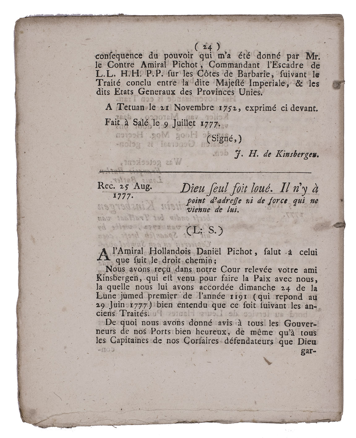 1752 treaty between the Dutch Republic and the Sultan of Morocco